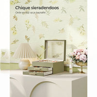 Sieradendoos met Glazen Deksel en 4 Lagen, 3 of 4 Laden, 20,3 x 23,1 cm