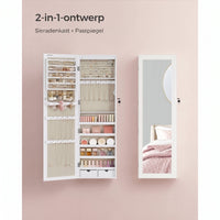 Afsluitbare Sieradenkast met Spiegel voor Wand- of Deurmontage