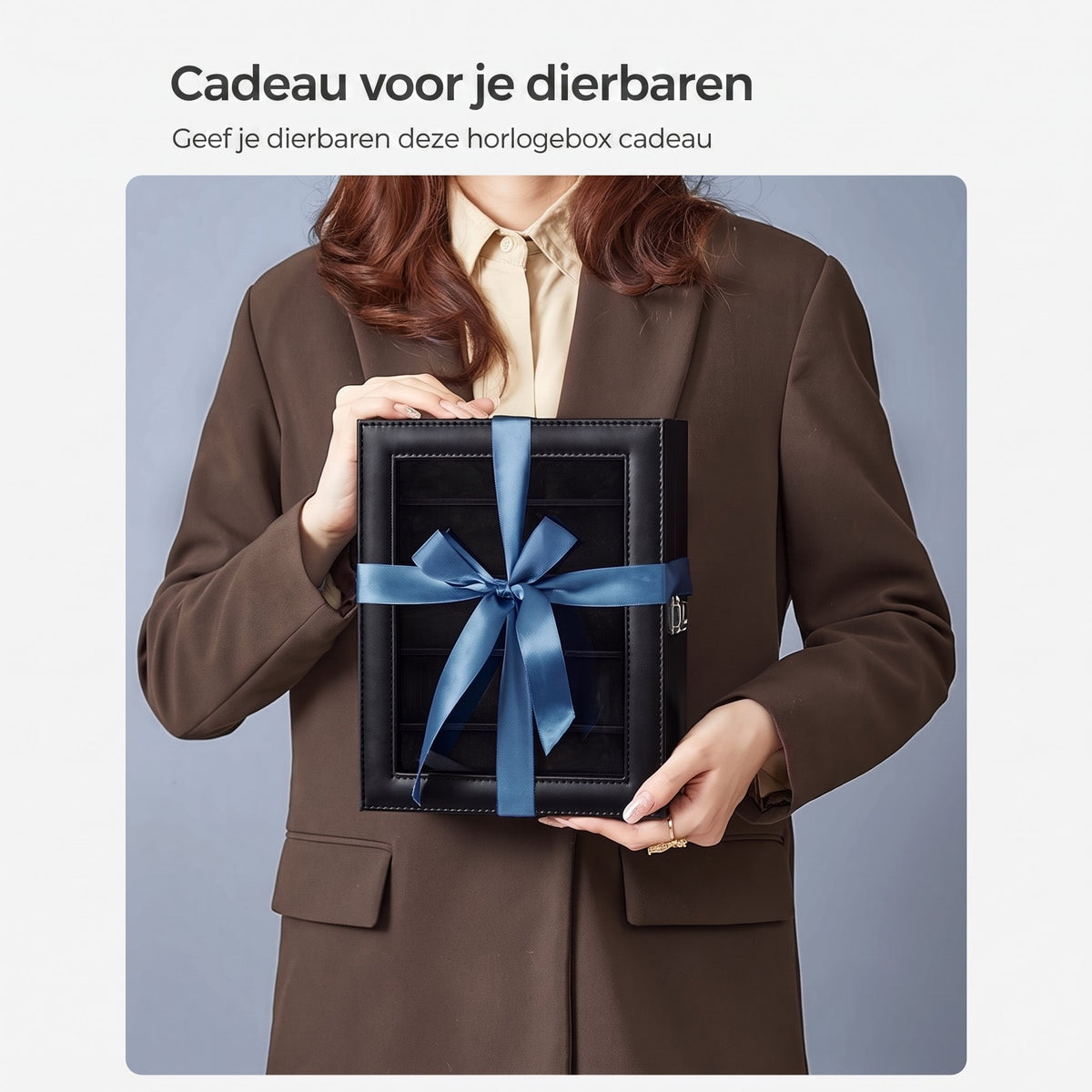 Horlogedoos voor 10 Horloges met Glazen Deksel