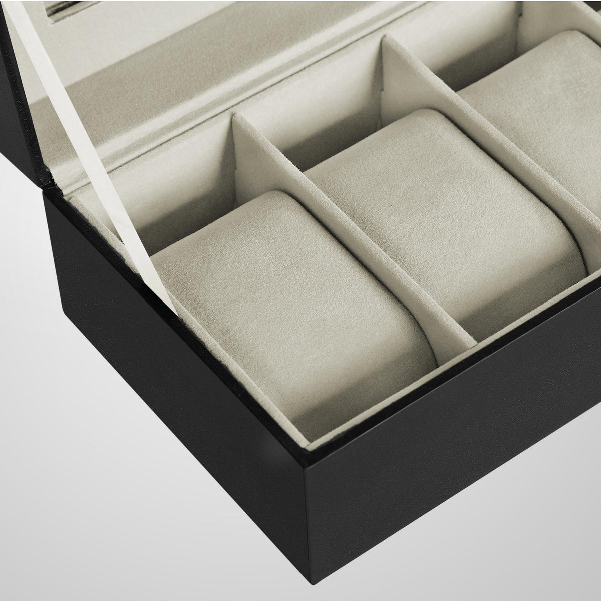 Horlogedoos voor 6 Horloges met Glazen Deksel en Slot, 30 x 11,2 x 8 cm