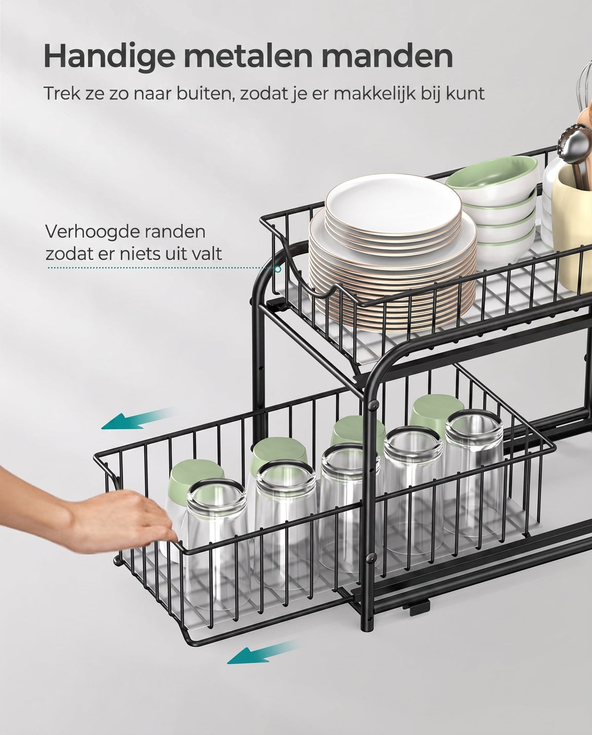 Stapelbare Keukenorganizer met 2 Uittrekbare Lades