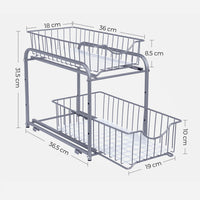 Stapelbare Keukenorganizer met 2 Uittrekbare Lades