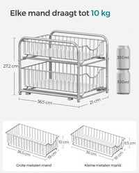 Stapelbare Keukenorganizer met 2 Uittrekbare Lades