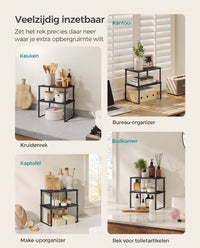 Stapelbare Keukenplank met Metalen Frame, Set van 4