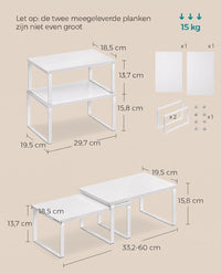 Stapelbare Keukenplank met Metalen Frame, Set van 4