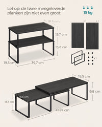 Stapelbare Keukenplank met Metalen Frame, Set van 4