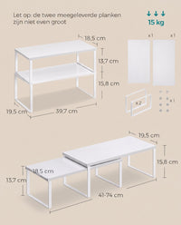 Stapelbare Keukenplank met Metalen Frame, Set van 4