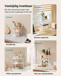 Stapelbaar Kruidenrek van Metaal en Bamboe, Set van 2