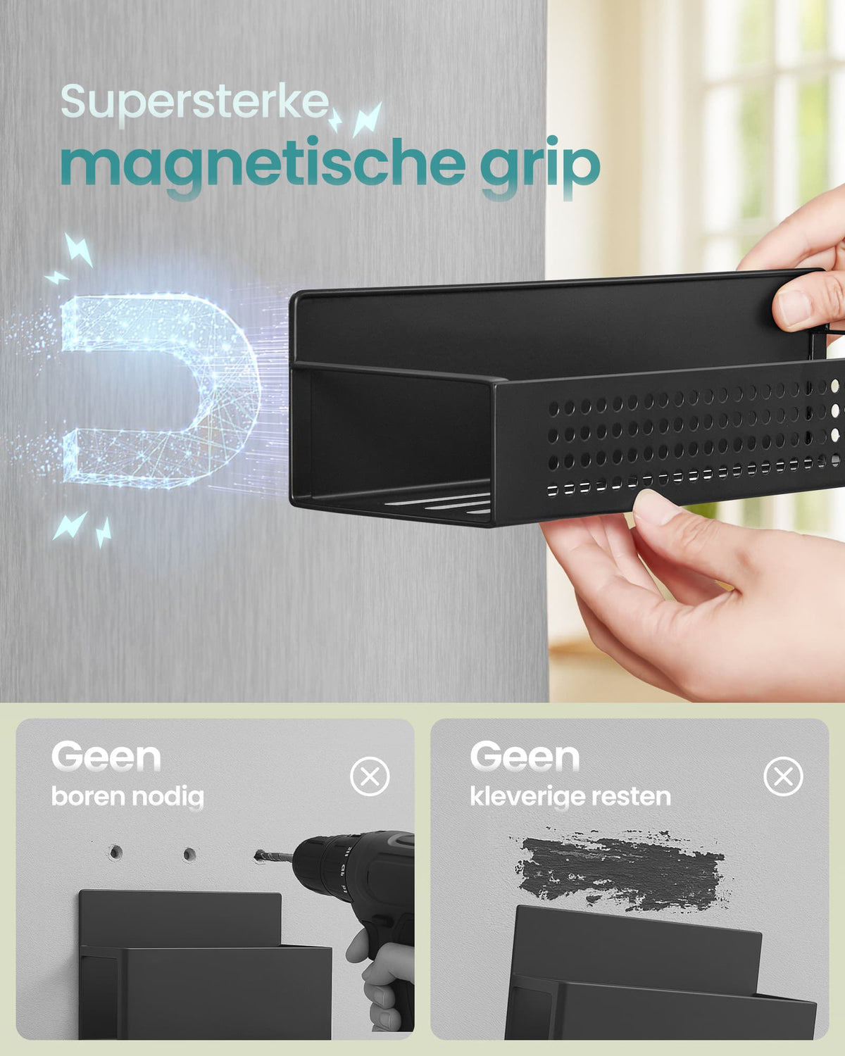 Magnetisch Kruidenrek zonder Boren, Set van 4