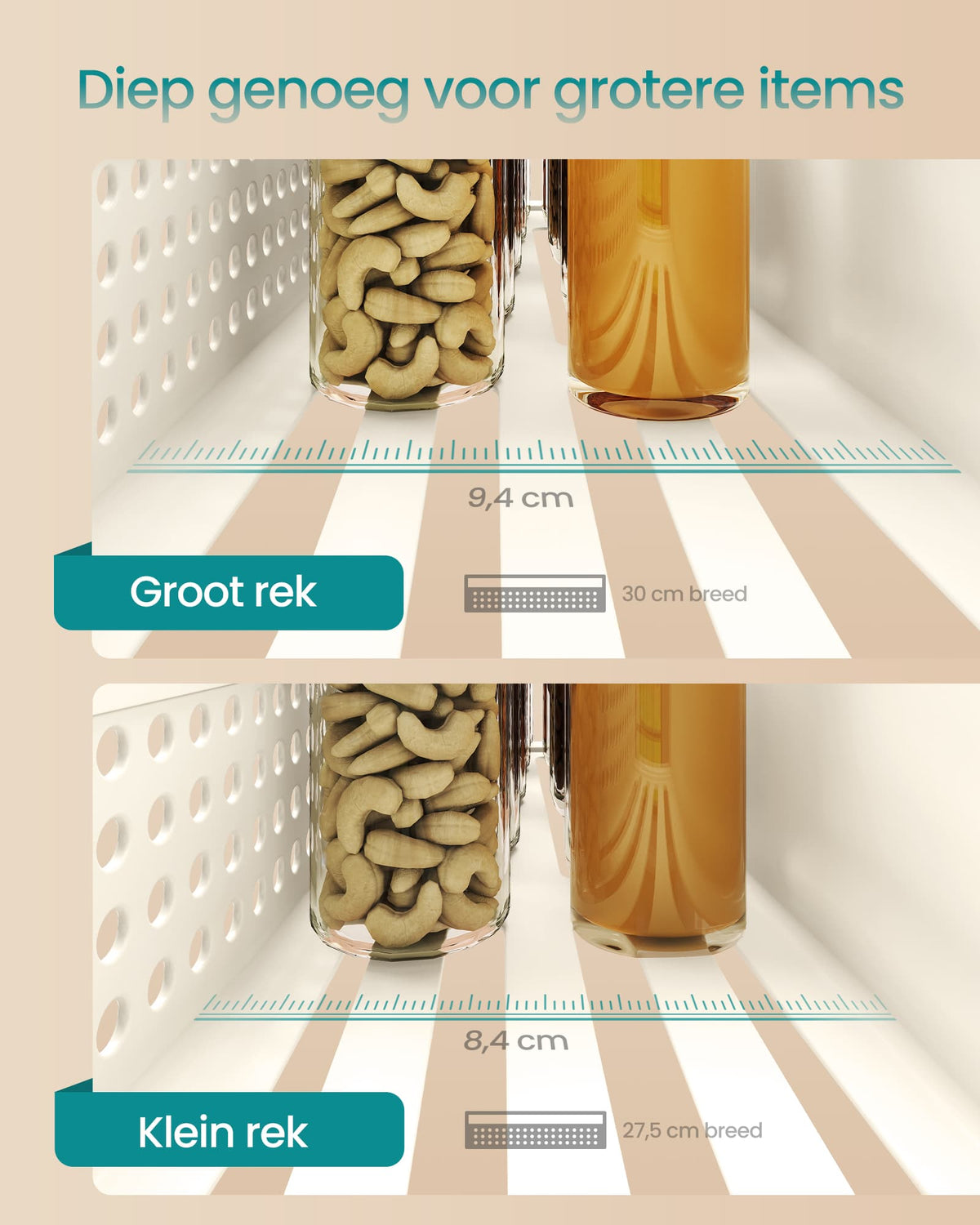 Magnetisch Kruidenrek zonder Boren, Set van 4
