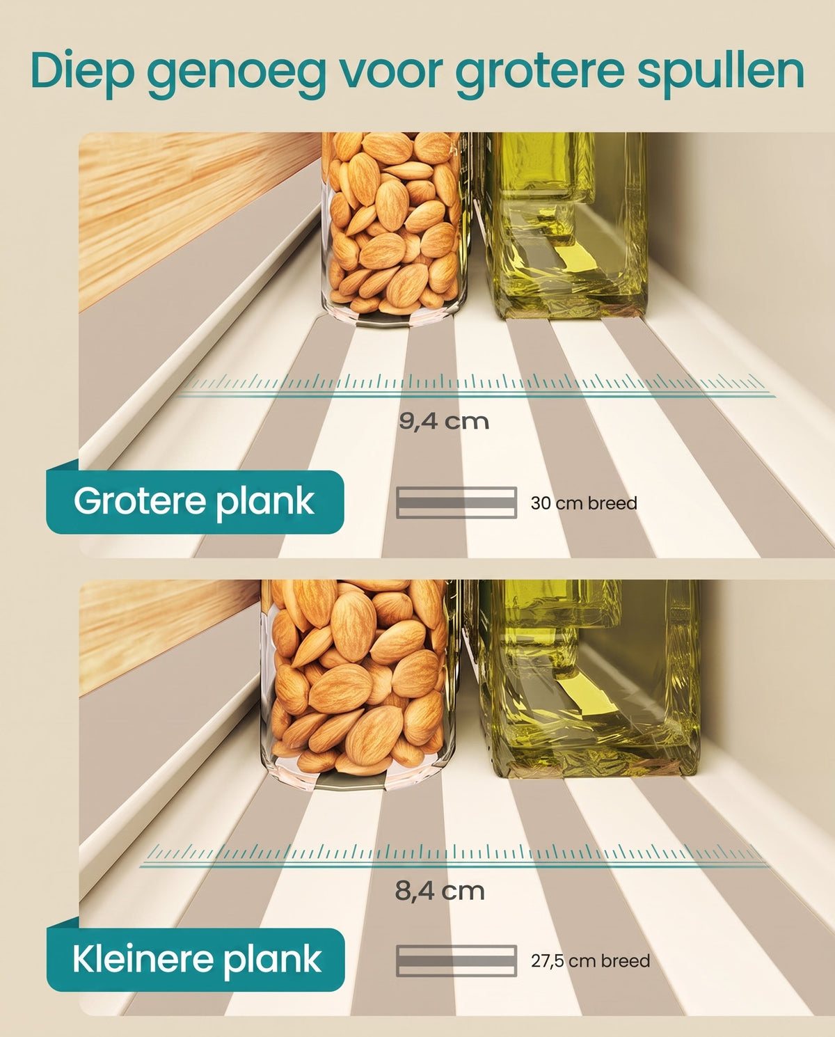 Magnetisch Kruidenrek zonder Boren, Set van 4