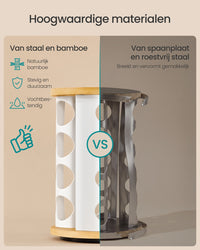 Draaibare Kruidencarrousel van Bamboe met Glazen Potjes