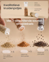 Draaibare Kruidencarrousel van Bamboe met Glazen Potjes