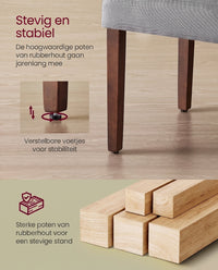 Eetkamerstoel met Hoge Rugleuning en Dik Zitkussen, Set van 2