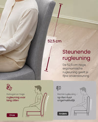 Eetkamerstoel met Hoge Rugleuning en Dik Zitkussen, Set van 2