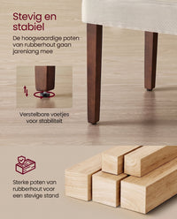 Eetkamerstoel met Hoge Rugleuning en Dik Zitkussen, Set van 2
