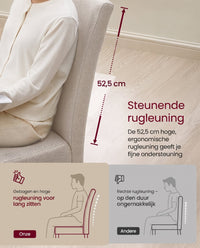 Eetkamerstoel met Hoge Rugleuning en Dik Zitkussen, Set van 2