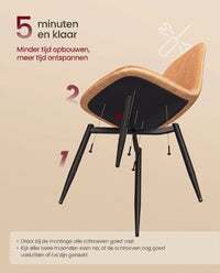 Eetkamerstoel met Chenille Bekleding en Waterafstotende Rug