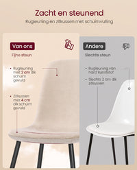 Eetkamerstoel met Chenille Bekleding en Waterafstotende Rug
