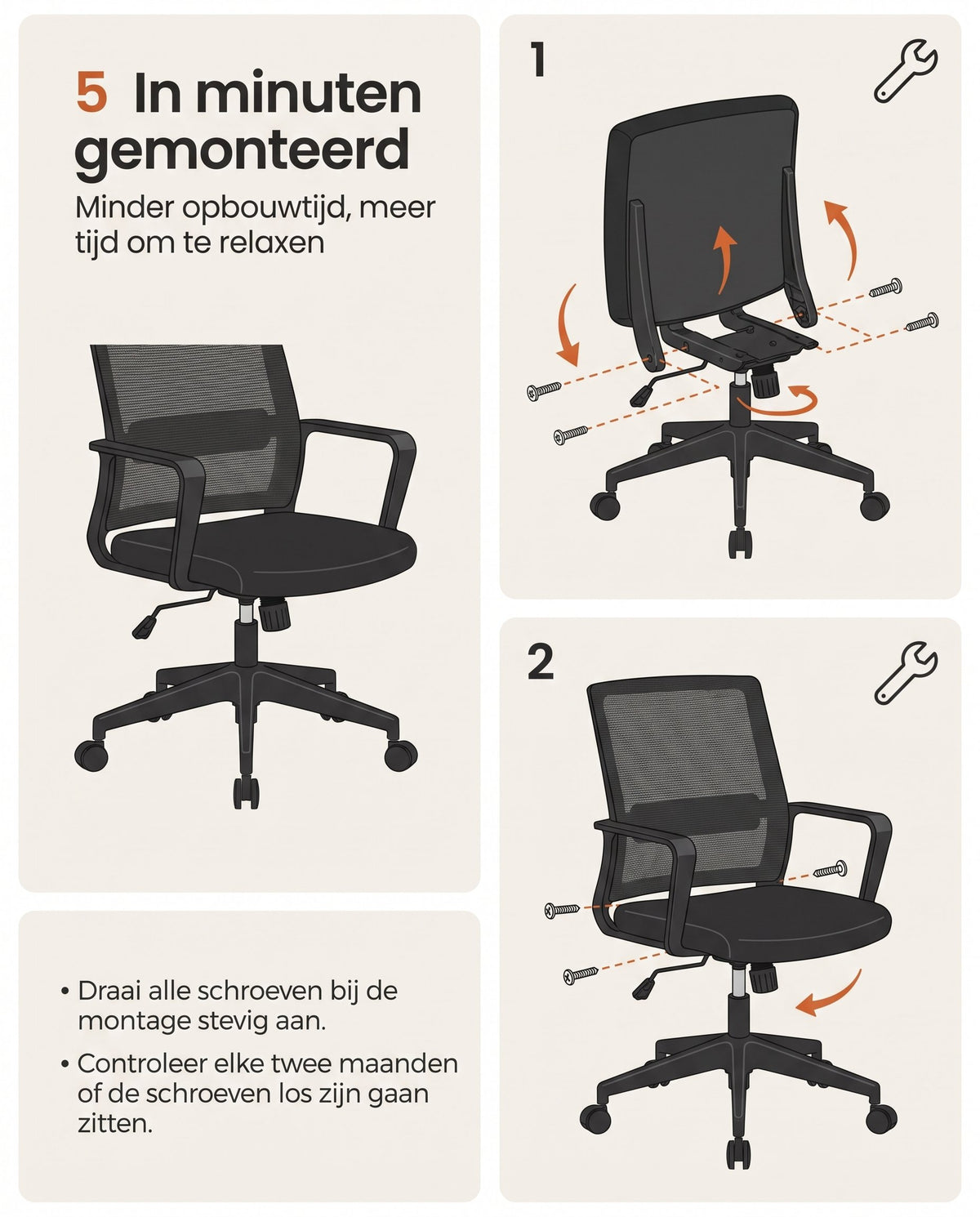 Eetkamerstoel met Chenille Bekleding en Waterafstotende Rug