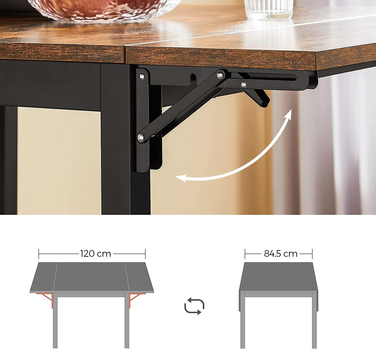Industriële Opklapbare Eettafel voor 2-4 Personen
