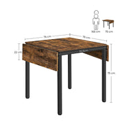 Opklapbare Eettafel voor 2 tot 4 Personen, 120 x 78 cm