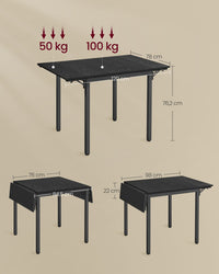 Opklapbare Eettafel voor 2 tot 4 Personen, 120 x 78 cm