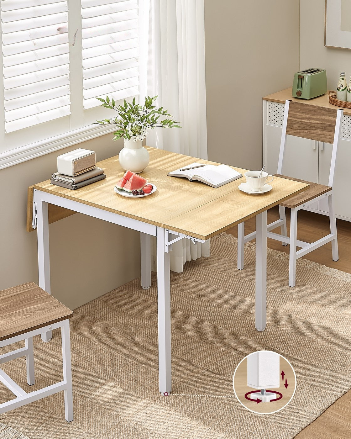 Opklapbare Eettafel voor 2 tot 4 Personen, 120 x 78 cm