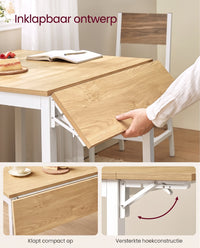 Opklapbare Eettafel voor 2 tot 4 Personen, 120 x 78 cm