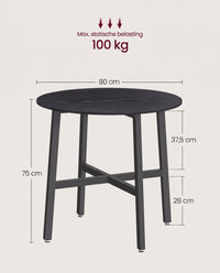Ronde Keukentafel met Stalen Frame, 80 x 75 cm