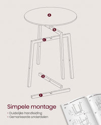 Ronde Keukentafel met Stalen Frame, 80 x 75 cm