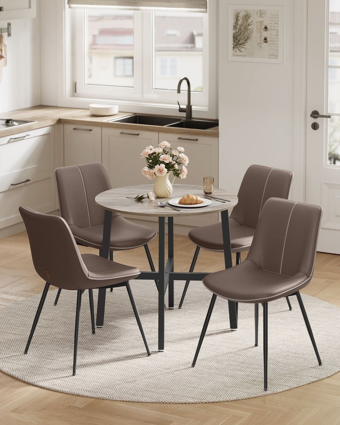 Ronde Keukentafel met Stalen Frame, 80 x 75 cm