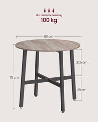 Ronde Keukentafel met Stalen Frame, 80 x 75 cm