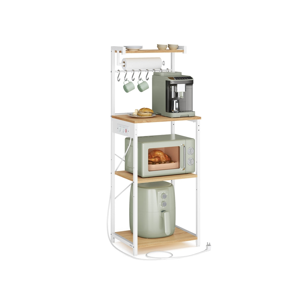 Keukenrek met 2 Stopcontacten en Verstelbare Plank, 40 x 60 x 140 cm