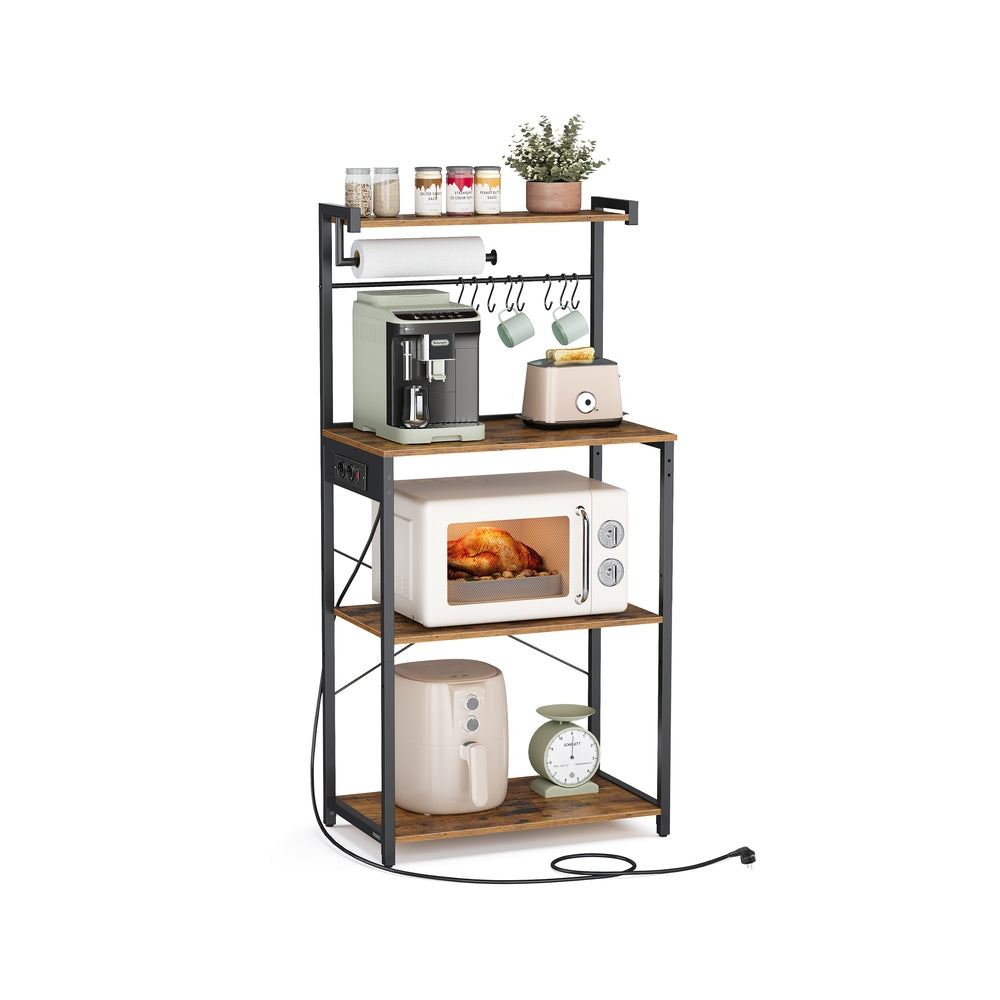 Keukenrek met 2 Stopcontacten en Verstelbare Plank, 40 x 60 x 140 cm