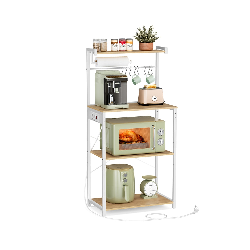 Keukenrek met 2 Stopcontacten en Verstelbare Plank, 40 x 60 x 140 cm