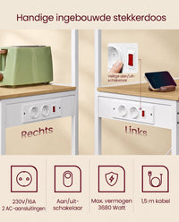 Keukenrek met 2 Stopcontacten en Verstelbare Plank, 40 x 60 x 140 cm
