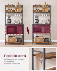 Keukenrek met 5 Planken, 14 Haken en 4 Stopcontacten, Roosterblad