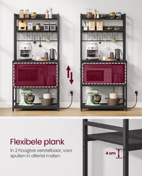 Keukenrek met 5 Planken, 14 Haken en 4 Stopcontacten, Roosterblad