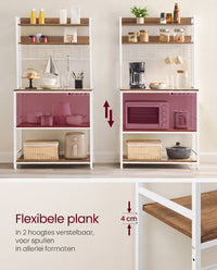 Keukenrek met 5 Planken, 14 Haken en 4 Stopcontacten, Roosterblad