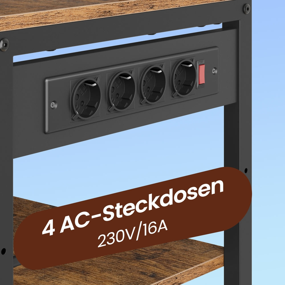 Keukenrek met Stopcontacten, Stoffen Lade en 12 Haken