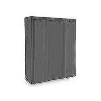 Stoffen Kledingkast met 12 Planken, Kledingroede en 3 Roldeuren, 150 x 45 x 175 cm