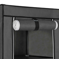 Stoffen Kledingkast met 12 Planken, Kledingroede en 3 Roldeuren, 150 x 45 x 175 cm