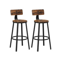 Barkrukken met Rugleuning en Industrieel Design, Set van 2