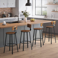 Barkrukken met Rugleuning en Industrieel Design, Set van 2