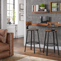 Barkrukken met Rugleuning en Industrieel Design, Set van 2