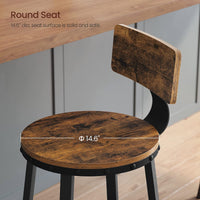 Barkrukken met Rugleuning en Industrieel Design, Set van 2