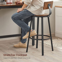 Barkrukken met Rugleuning en Industrieel Design, Set van 2