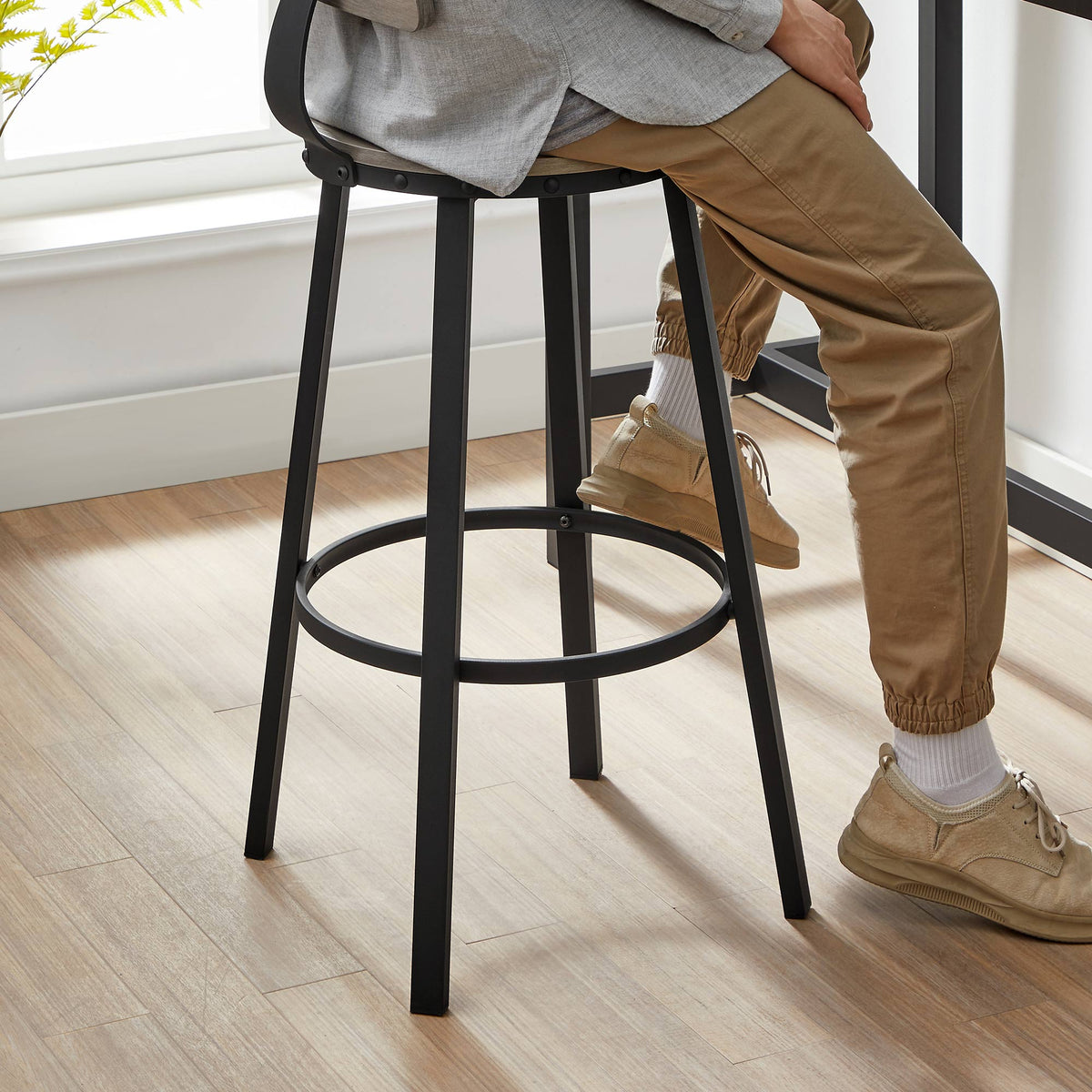Barkrukken met Rugleuning en Industrieel Design, Set van 2