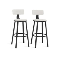 Barkrukken met Rugleuning en Industrieel Design, Set van 2